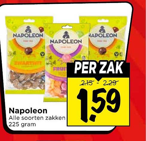 Napoleon Alle soorten zakken 225 gram PER ZAK