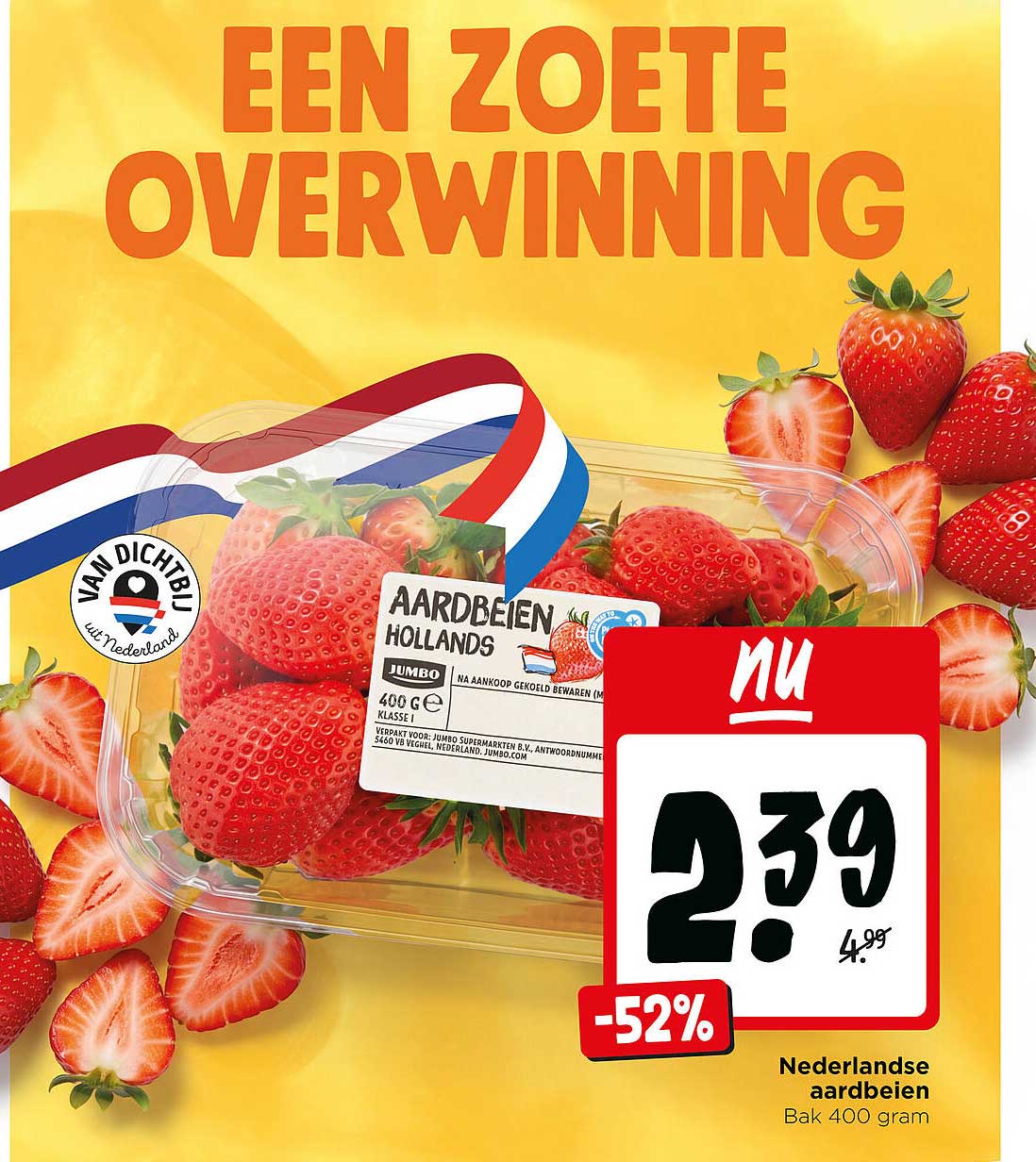 Nederlandse aardbeien Bak 400 gram -52%
