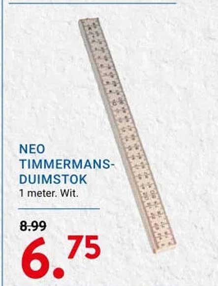 NEO TIMMERMANS-DUIMSTOK 1 meter. Wit.