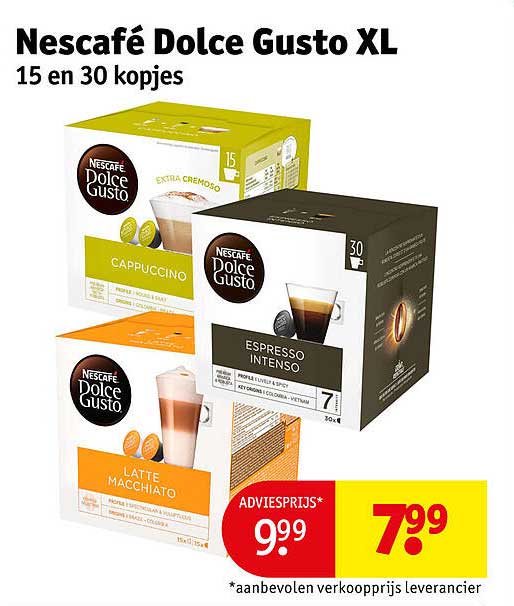 Nescafé Dolce Gusto XL 15 en 30 kopjes
