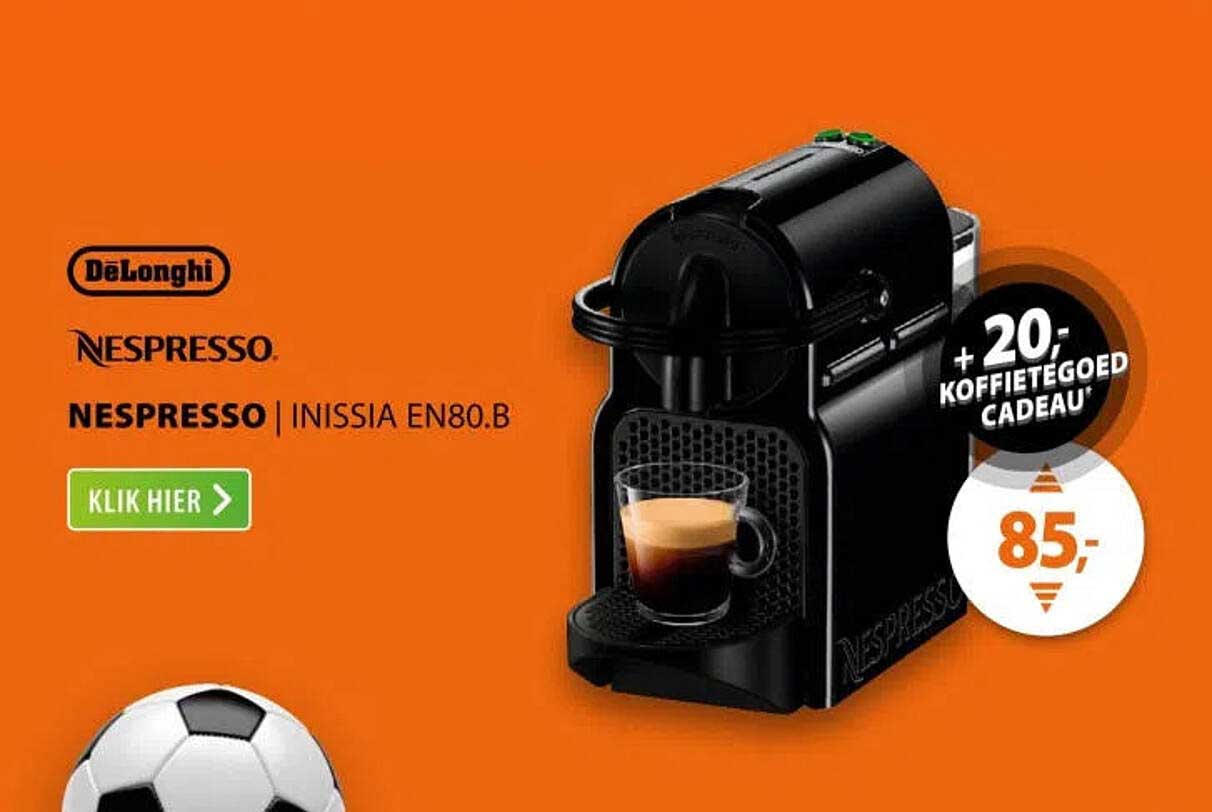 NESPRESSO | INISSIA EN80.B + 20,- KOFFIETEGOED CADEAU