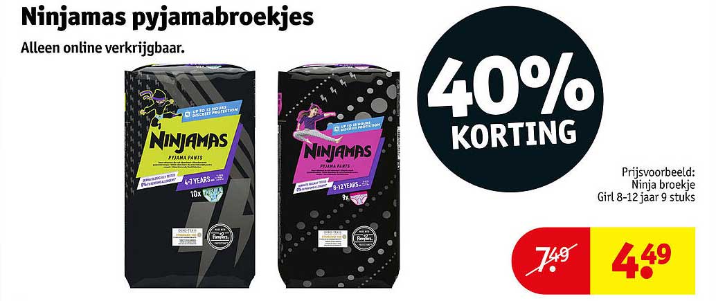 Ninjamas pyjamabroekjes 40% korting