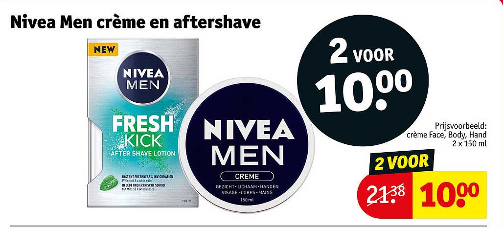 Nivea Men crème en aftershave 2 voor 10.00