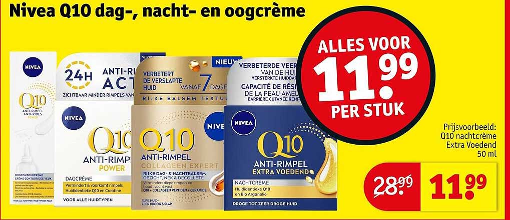 Nivea Q10 dag-, nacht- en oogcrème