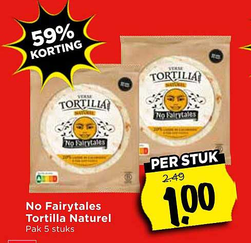 No Fairytales Tortilla Naturel Pak 5 stuks