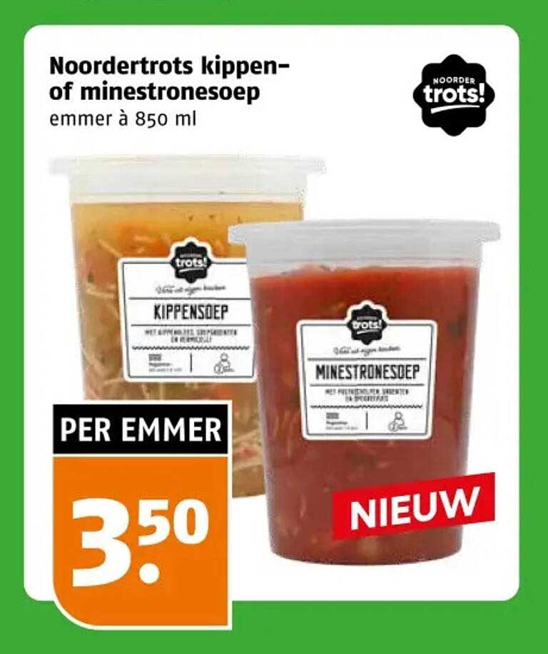 Noordertrots kippen- of minestronesoep emmer à 850 ml