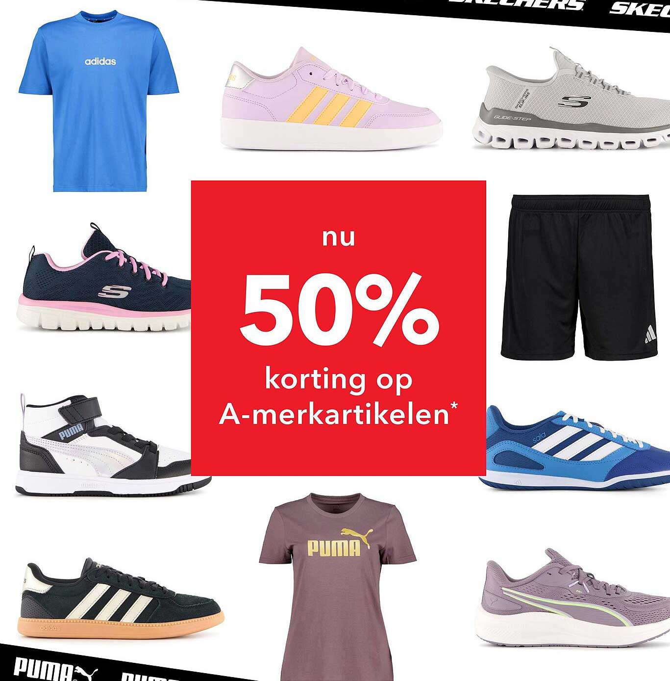 nu 50% korting op A-merkartikelen*