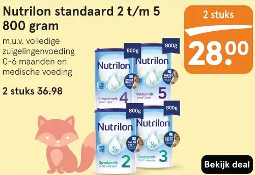 Nutrilon standaard 2 t/m 5 800 gram