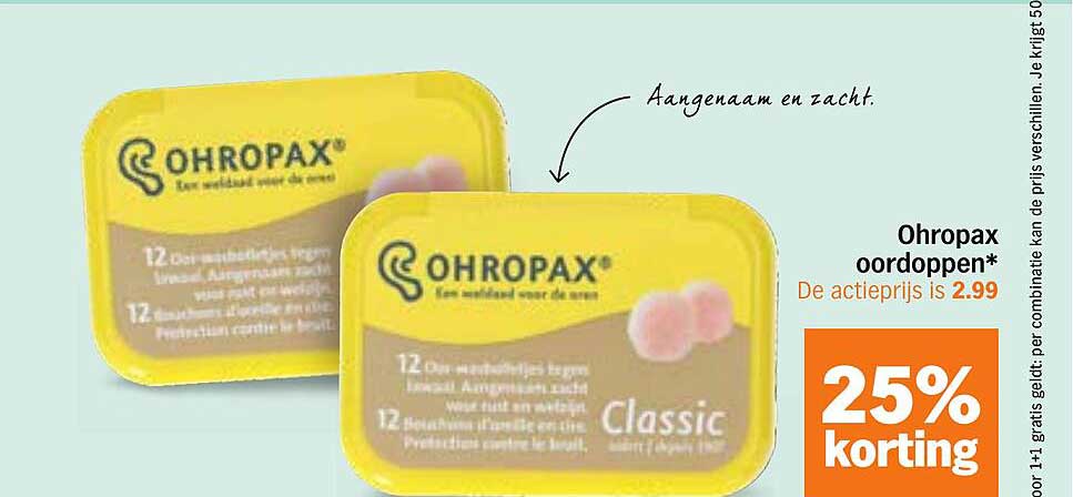 Ohropax oordoppen* 25% korting