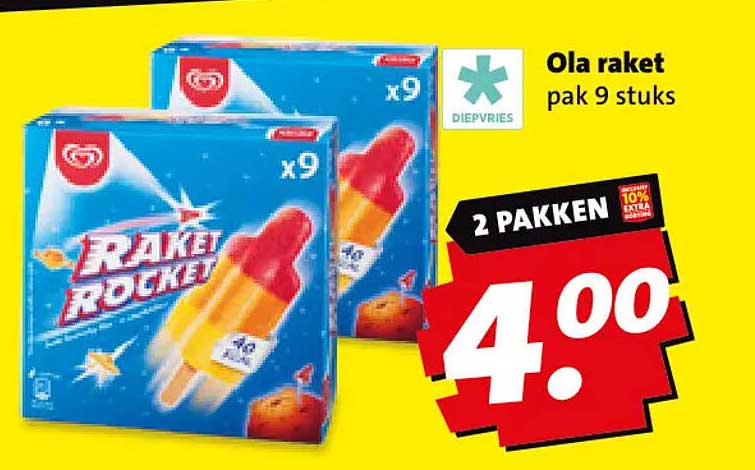 Ola raket pak 9 stuks 2 PAKKEN