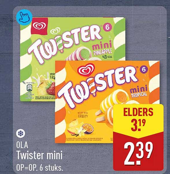 OLA Twister mini OP=OP. 6 stuks.