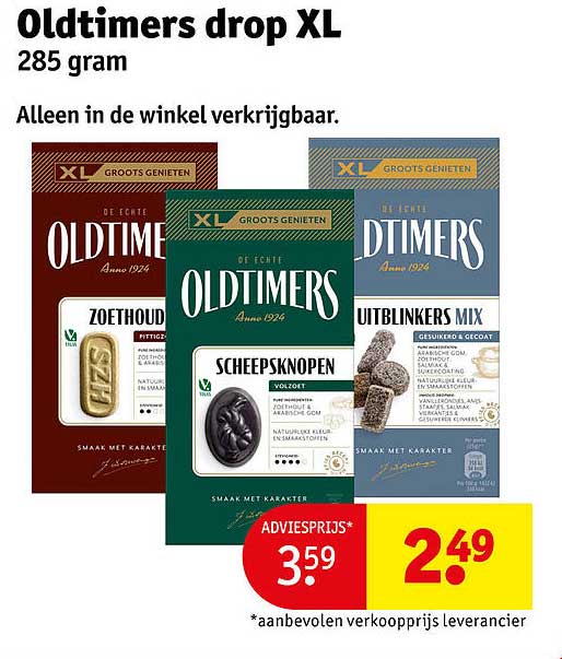 Oldtimers drop XL 285 gram