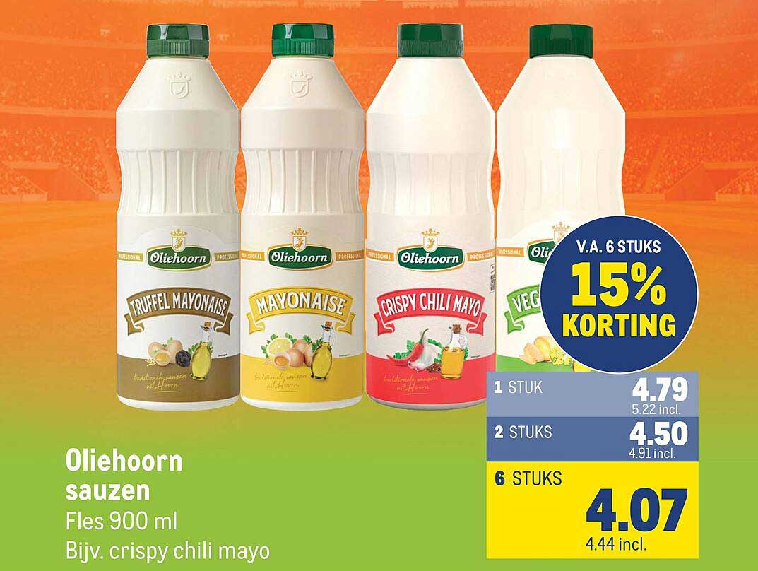 Oliehoorn sauzen Fles 900 ml Bijv. crispy chili mayo