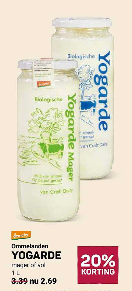 Ommelanden YOGARDE mager of vol 1 L 20% KORTING