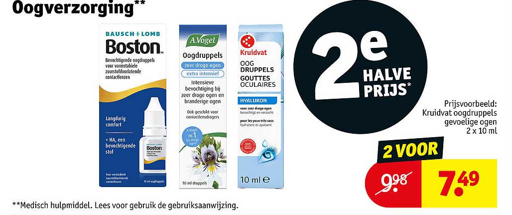 Oogdruppels 2e halve prijs