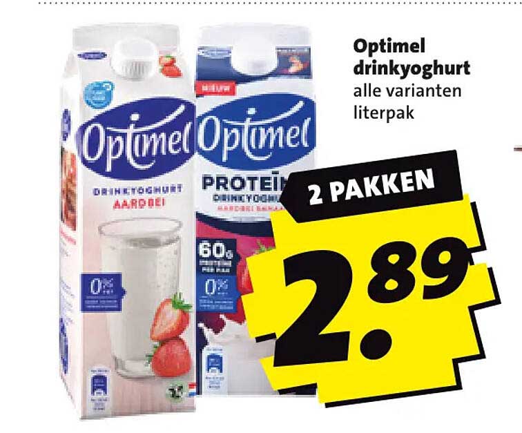 Optimel drinkyoghurt alle varianten literpak 2 pakken