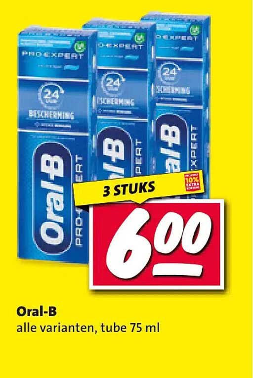 Oral-B alle varianten, tube 75 ml 3 STUKS
