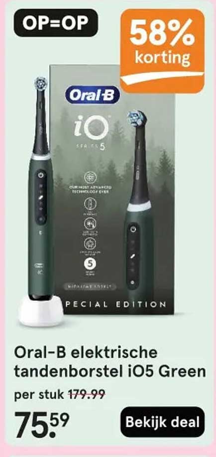 Oral-B elektrische tandenborstel iO5 Green 58% korting