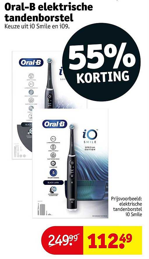 Oral-B elektrische tandenborstel Keuze uit iO Smile en iO9. 55% KORTING