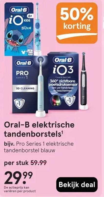 Oral-B elektrische tandenborstels¹ 50% korting