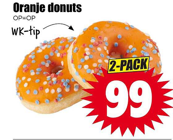 Oranje donuts 2-PACK