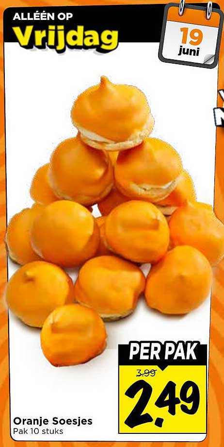 Oranje Soesjes Pak 10 stuks PER PAK