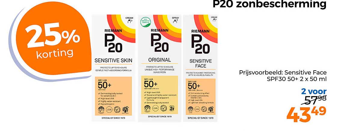 P20 zonbescherming 25% korting