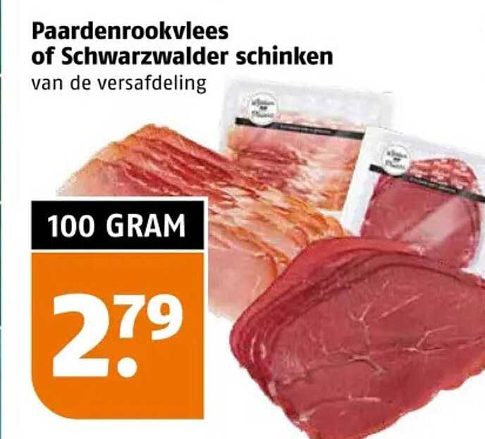 Paardenrookvlees of Schwarzwalder schinken van de versafdeling