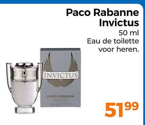 Paco Rabanne Invictus 50 ml Eau de toilette voor heren.