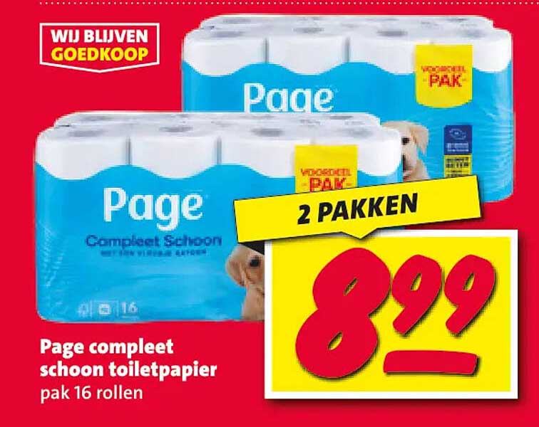 Page compleet schoon toiletpapier pak 16 rollen 2 pakken