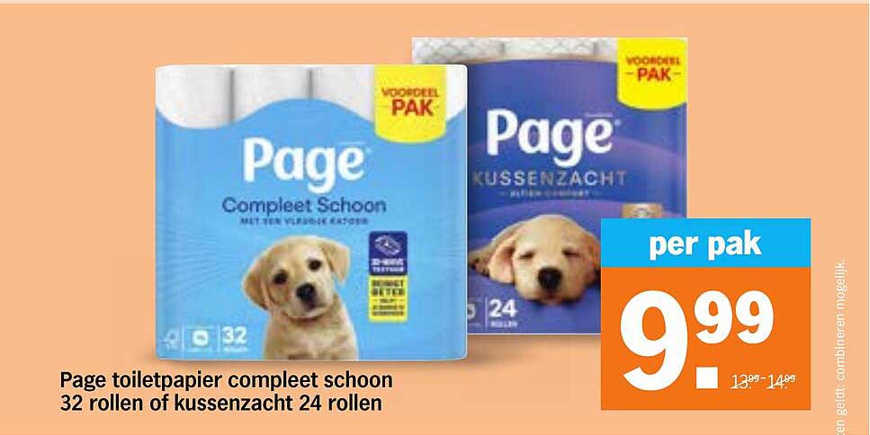 Page toiletpapier compleet schoon 32 rollen of kussenzacht 24 rollen