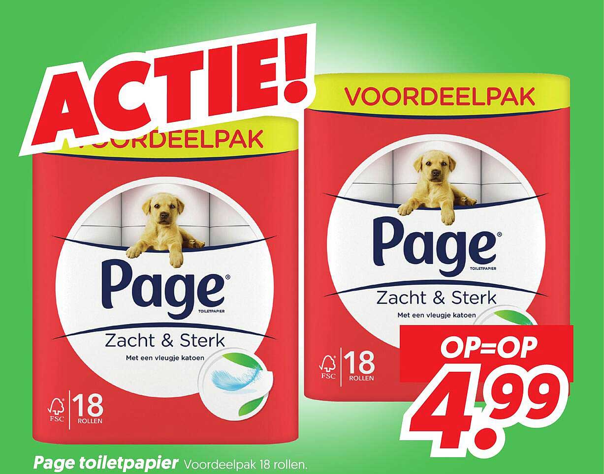 Page toiletpapier Voordeelpak 18 rollen. OP=OP