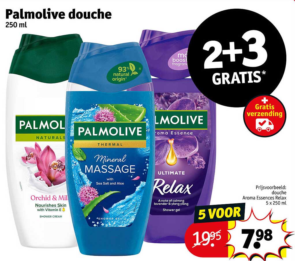 Palmolive douche 250 ml 2+3 gratis