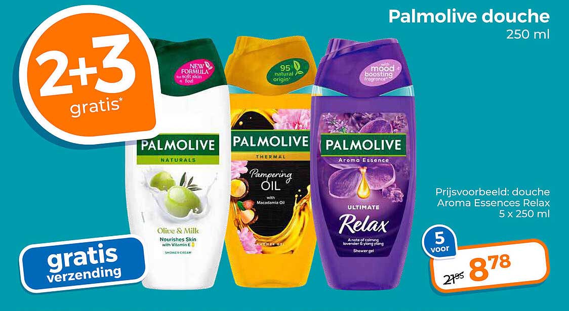 Palmolive douche 250 ml 2+3 gratis