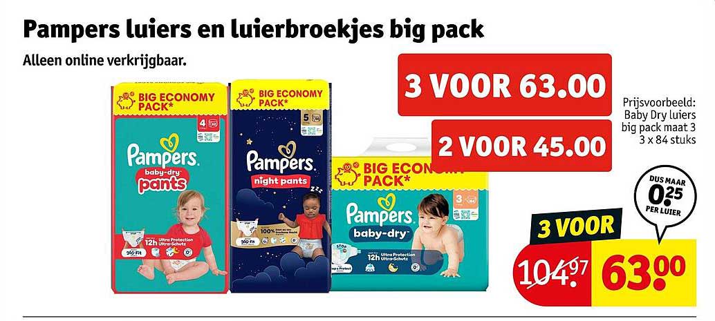 Pampers luiers en luiersbroekjes big pack