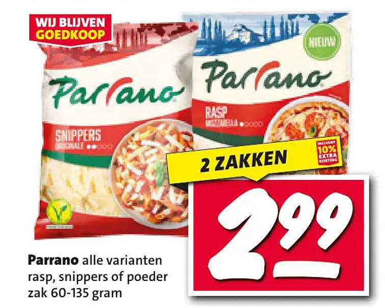 Parrano alle varianten rasp, snippers of poeder zak 60-135 gram 2 ZAKKEN