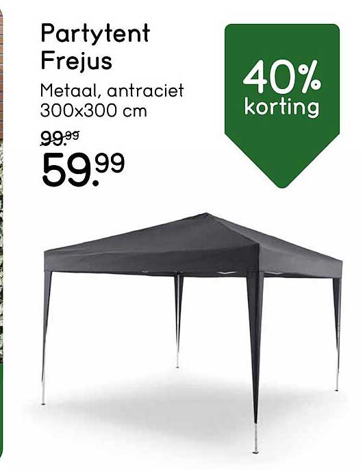 Partytent Frejus Metaal, antraciet 300x300 cm 40% korting