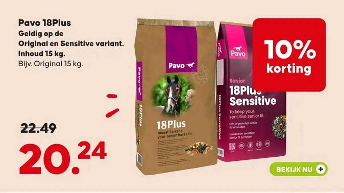 Pavo 18Plus 10% korting