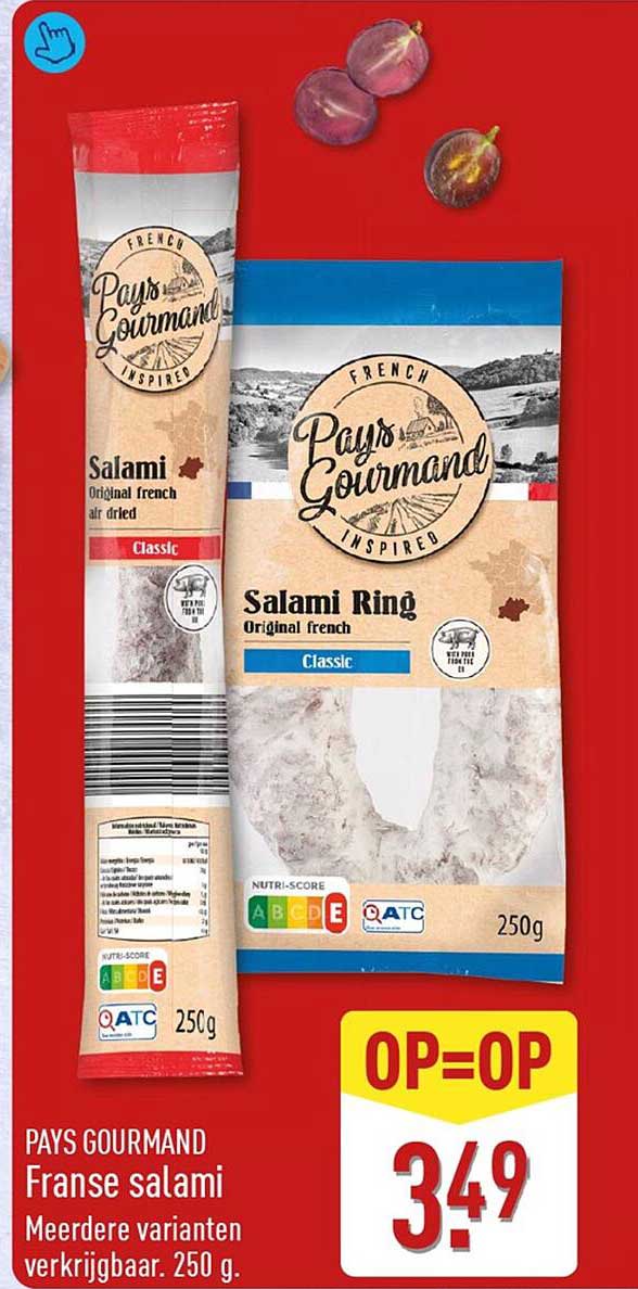 PAYS GOURMAND Franse salami Meerdere varianten verkrijgbaar. 250 g.