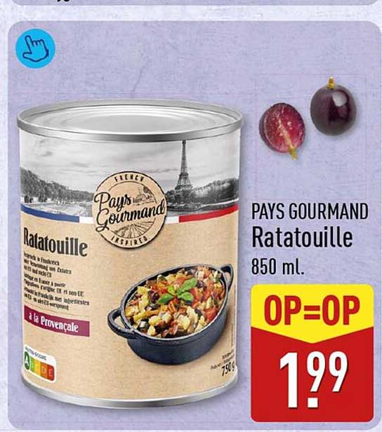 PAYS GOURMAND Ratatouille 850 ml. OP=OP