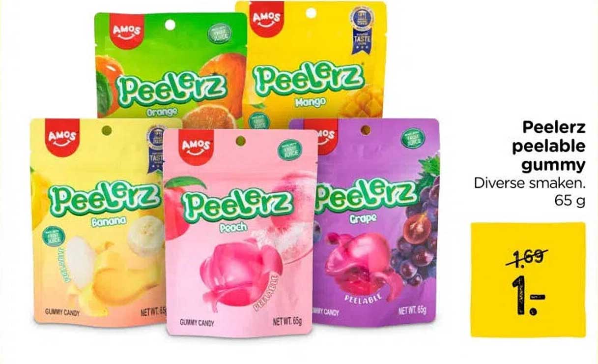 Peelerz peelable gummy Diverse smaken 65 g
