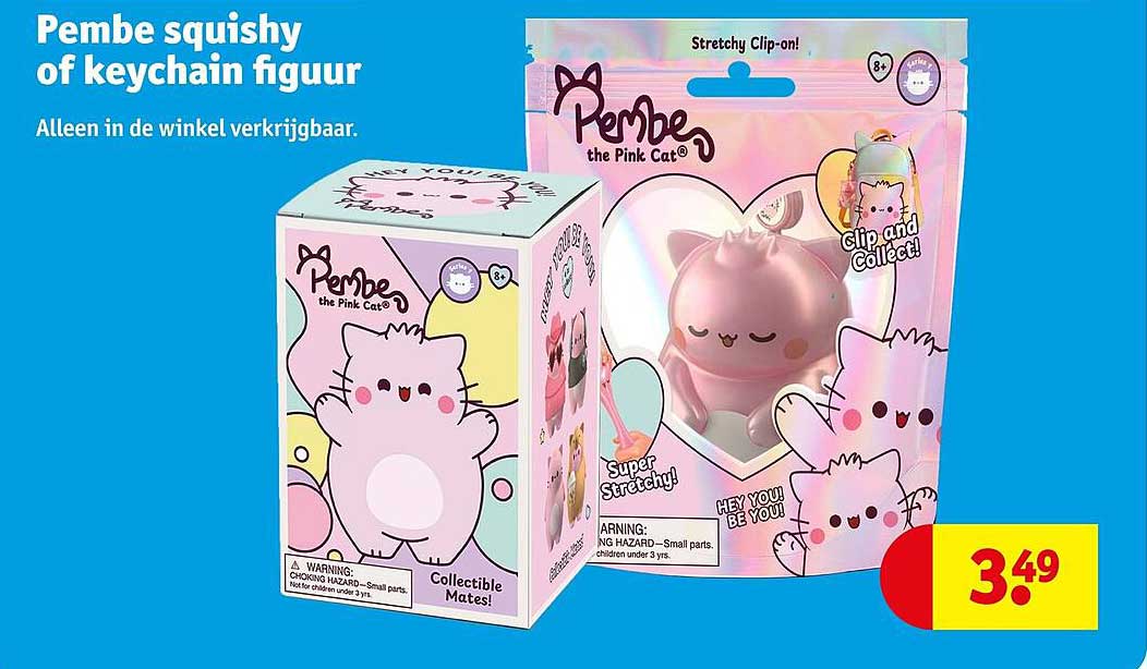 Pembe squishy of keychain figuur