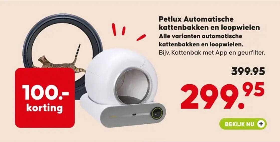 Petlux Automatische kattenbakken en looppwielen