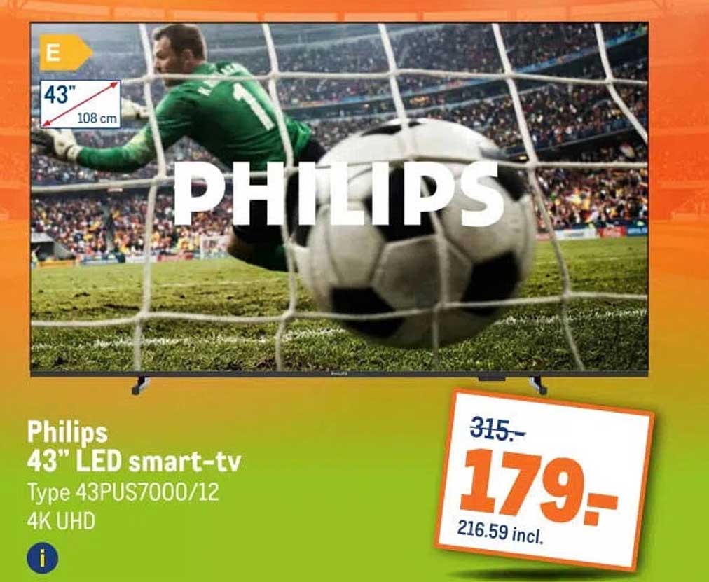 Philips 43" LED smart-tv Type 43PUS7000/12 4K UHD