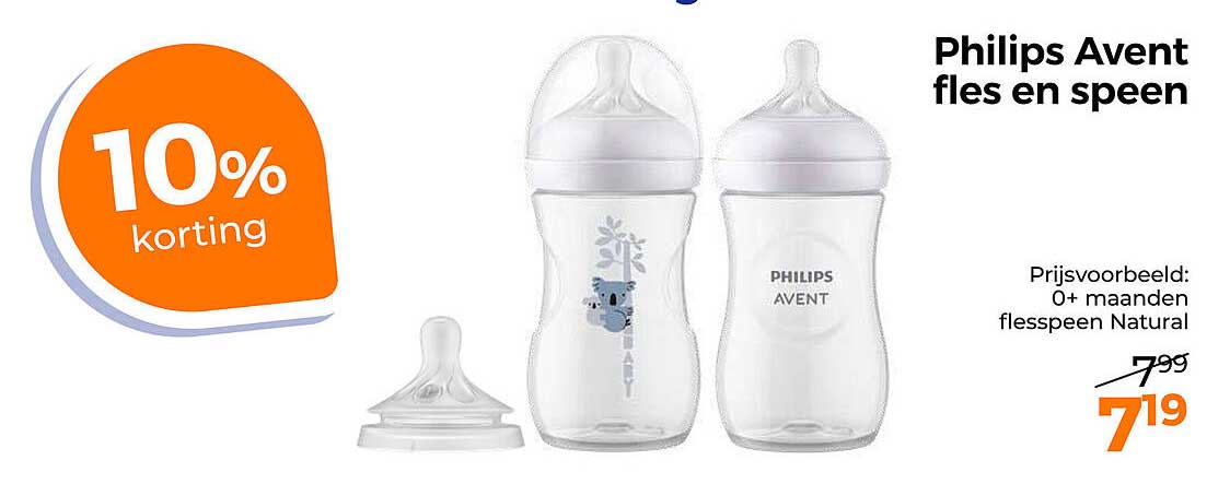 Philips Avent fles en speen 10% korting