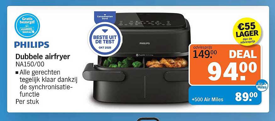 PHILIPS Dubbele airfryer NA150/00