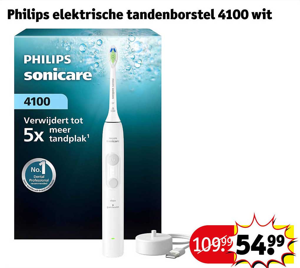 Philips elektrische tandenborstel 4100 wit