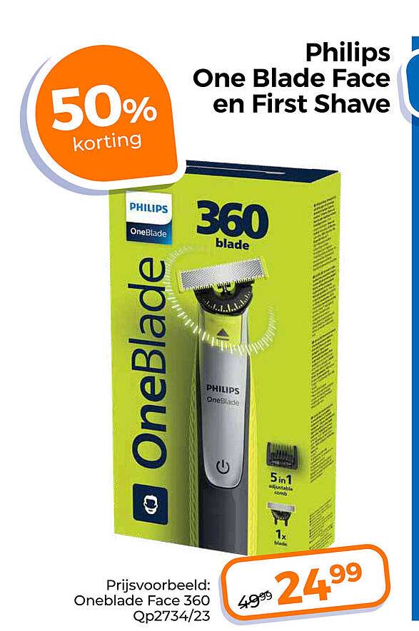 Philips One Blade Face en First Shave 50% korting