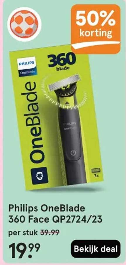Philips OneBlade 360 Face QP2724/23 50% korting