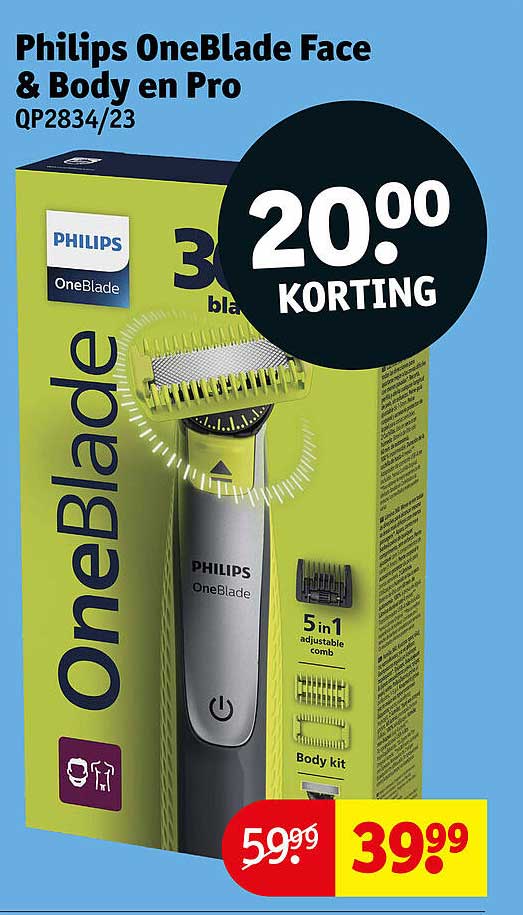 Philips OneBlade Face & Body en Pro QP2834/23 20.00 KORTING